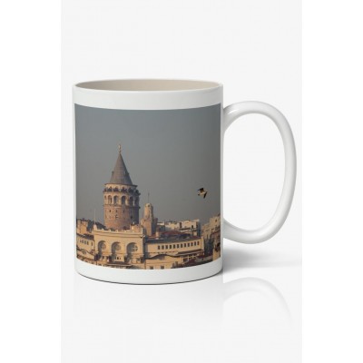 Galata Kulesi Baskılı Kupa Bardak - Baskılı Kahve Kupa Bardak-1