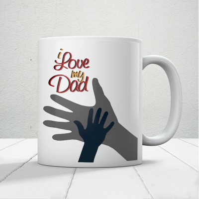 I Love My Dad Baskılı Babalar Günü Kupa Bardak