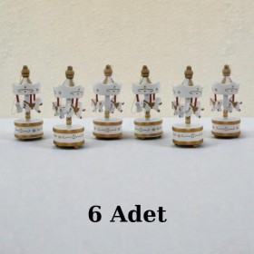 Nostaljik Mini Atlı Karınca 6 Adet Beyaz Gold