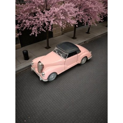 Nostaljik Klasik Çek Bırak Pembe Metal Araba – Koleksiyonluk Metal Model