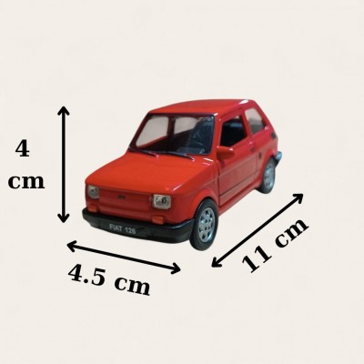 Nostaljik Metal Çek Bırak Kırmızı Fiat 126 Araba Kapılar Açılır