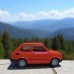 Nostaljik Metal Çek Bırak Kırmızı Fiat 126 Araba Kapılar Açılır