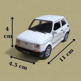 Nostaljik Metal Çek Bırak Beyaz Fiat 126 Araba Kapılar Açılır