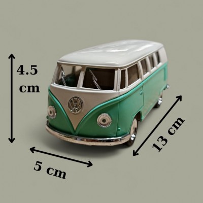 Nostaljik Metal Çek Bırak Yeşil Wv Minibüs Araba Kapılar Açılır