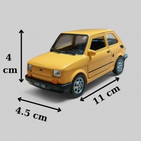 Nostaljik Metal Çek Bırak Sarı Fiat 126 Araba Kapılar Açılır