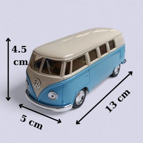 Nostaljik Metal Çek Bırak Mavi Wv Minibüs Araba Kapılar Açılır