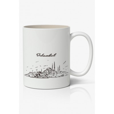 İstanbul Siluet Baskılı Kupa Bardak Baskılı Kahve Kupa Bardak