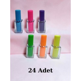 24 Adet Oje Şeklinde Fosforlu Kalem