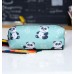 Yeşil Panda Desenli Tatlı Kalemlik - Okul Kalemliği-Makyaj Çantası