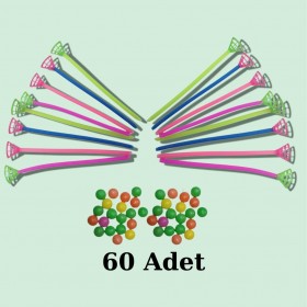 Pipetli Top Üfleme Oyunu (60 Adet)