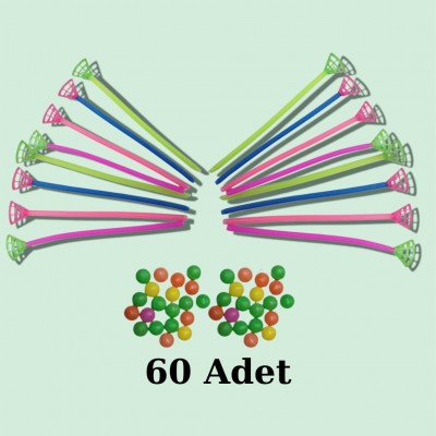 Pipetli Top Üfleme Oyunu (60 Adet)