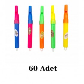 60 Adet Plastik Kuş Dili Düdük 