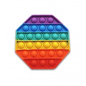 Pop It Duyusal Zihinsel Oyuncak  ( Rainbow Renk, Sekizgen )