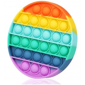 Pop It Duyusal Zihinsel Oyuncak  ( Rainbow Renk, Yuvarlak )