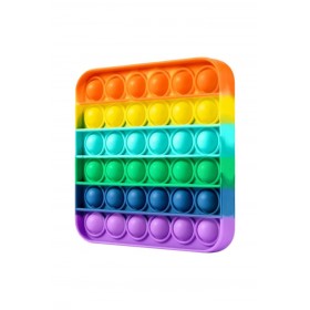 Pop It Duyusal Zihinsel Oyuncak  ( Rainbow Renk, Kare )