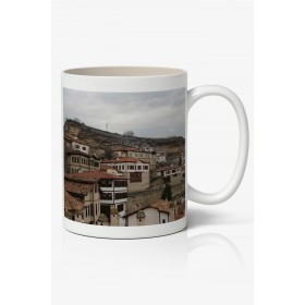Nostaljik Kasaba Baskılı Kupa Bardak Baskılı Kahve Kupa Bardak