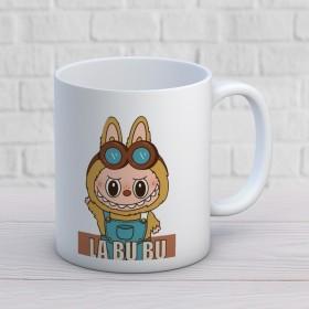 Sarı Labubu Baskılı Hediyelik Kupa
