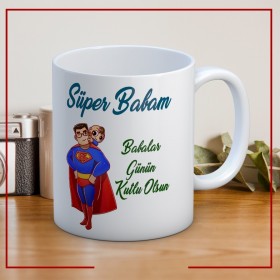 Süper Babam Baskılı Babalar Günü Kupa Bardak Kahve Kupa Bardak Mod2