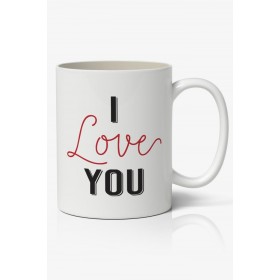 I Love You Tasarımlı Kupa Bardak Baskılı Kahve Kupa Bardak Mod 1