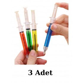 Nostaljik Şırınga Kalem 3 Adet 0.7 Uçlu