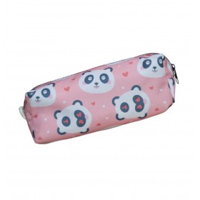 Pembe Panda Desenli Tatlı Kalemlik - Okul Kalemliği-Makyaj Çantası