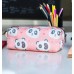 Pembe Panda Desenli Tatlı Kalemlik - Okul Kalemliği-Makyaj Çantası