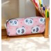 Pembe Panda Desenli Tatlı Kalemlik - Okul Kalemliği-Makyaj Çantası