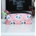 Pembe Panda Desenli Tatlı Kalemlik - Okul Kalemliği-Makyaj Çantası