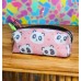 Pembe Panda Desenli Tatlı Kalemlik - Okul Kalemliği-Makyaj Çantası