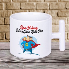 Süper Babamız Babalar Günün Kutlu Olsun Yazılı Hediyelik T Kupa Bardak