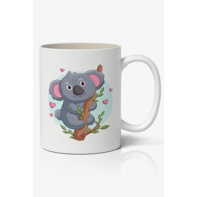 Tatlı Koala Baskılı Kupa Bardak Baskılı Kahve Kupa Bardak