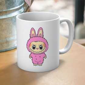 Pembe Labubu Baskılı Hediyelik Kupa
