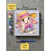Çocuklara Özel Şapkalı Tavşan Baskılı Tuval Boyama Aktivite Seti 19x19 Cm (Tuval, Fırça ve 6 Renk Akrilik Boya Seti)