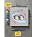 Tuval Boyama Aktivite Seti Sevimli Penguenler Baskılı 19x19 Cm (Tuval, Fırça ve 6 Renk Akrilik Boya Seti)