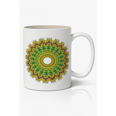 Yaşam Çiçeği Mandala Baskılı Kupa Bardak Baskılı Kahve Kupa Bardak-2
