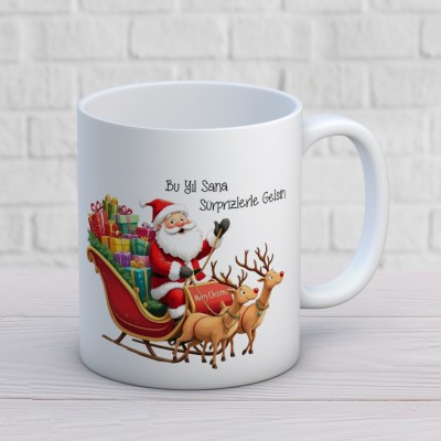 Noel Baba Figürlü Yılbaşı Temalı Hediyelik Kupa Noel Baba Figürlü Yılbaşı Temalı Hediyelik Kupa