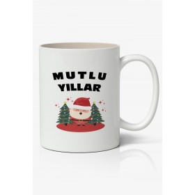 Yılbaşı Temalı Kupa Bardak Baskılı Kahve Kupa Bardak Model 10