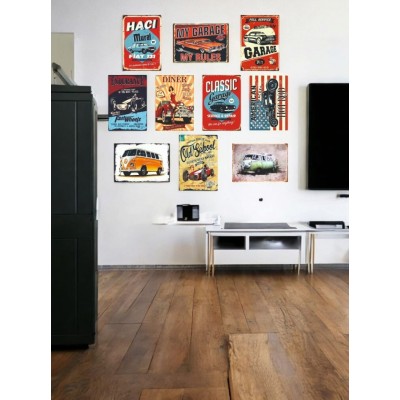 Retro Klasik Araba MDF Dekoratif Tablo 10 Adet A4 (20cmx29cm) Nostaljik Otomobil Tutkunlarına Özel MDF Tablo ile Nostaljiyi Yakala! Kafe, İş Yeri, Ev Dekorasyonunuza Ruh Katan Dekoratif Hediyelik Tablolar